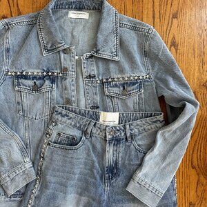 One Teaspoon Star Studded Denim Jacket & Jeans Set